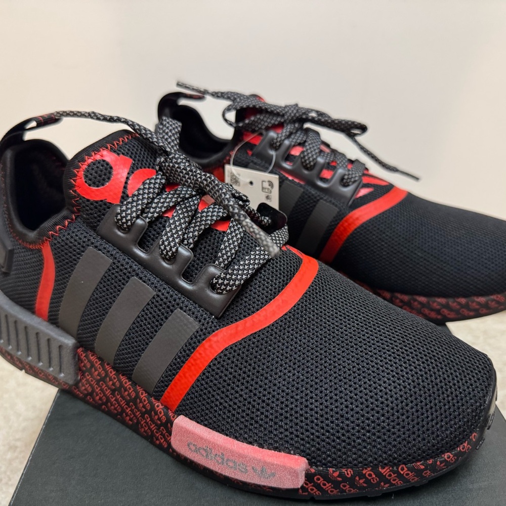 Adidas NMD R1 J Transmission Pack Running Shoes Black Red Size 7 NWT